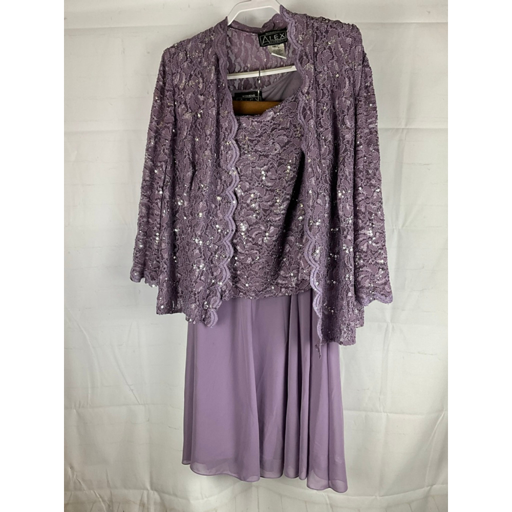 Women’s Alex Evenings 3 pc outfit lavender size 2X sequin jacket and sleeveless